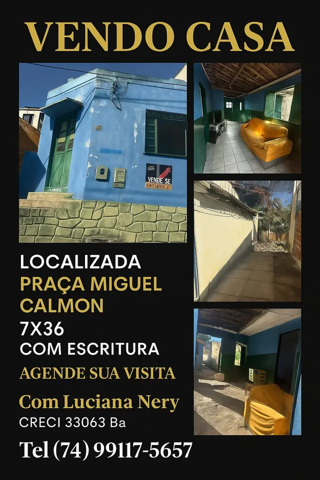 Casa na Praça Miguel Calmon, terreno 7×36 — foto 1